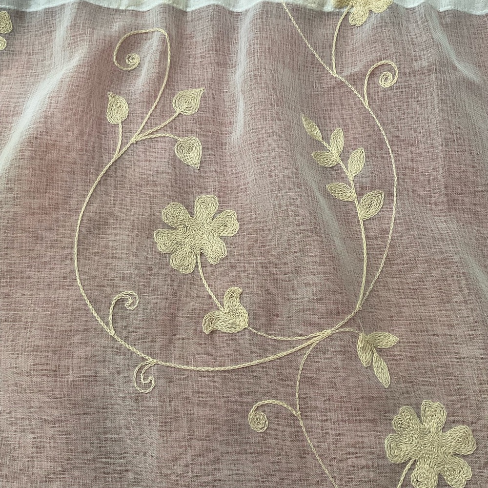 Embroidered Sheer Curtain Panels - set of 2